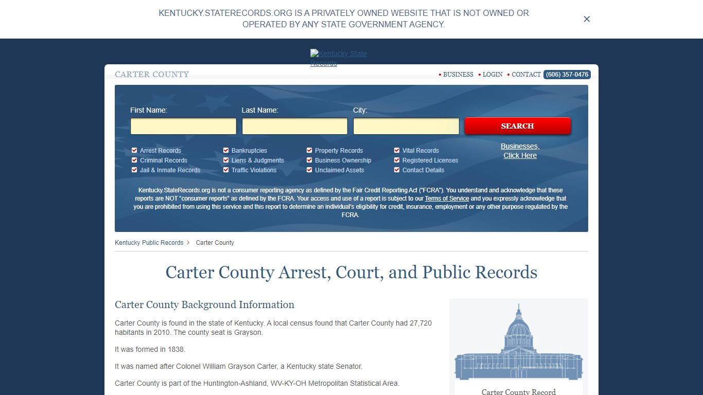 Carter County Arrest, Court, and Public Records