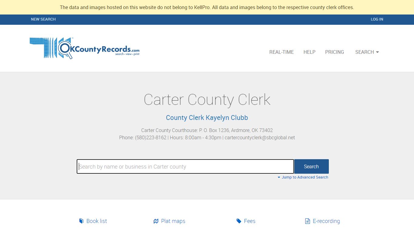 Carter County | OKCountyRecords.com | County Clerk Public Land Records ...
